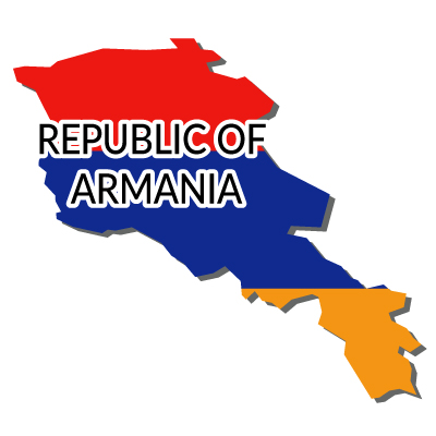 アルメニア共和国無料フリーイラスト｜英語・国旗付